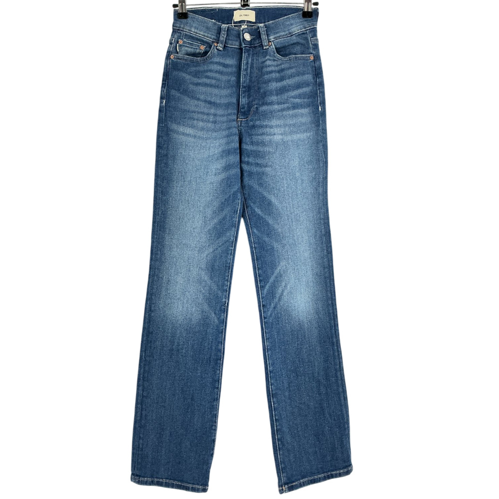 DL1961 High Rise Blue Halle Straight Denim Jeans Size 25